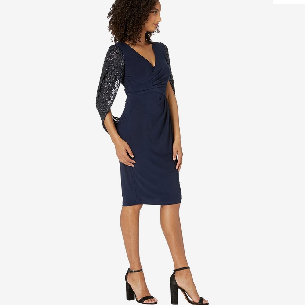 Adrianna Papell draped jersey cocktail dress RARE - Picture 10 of 11